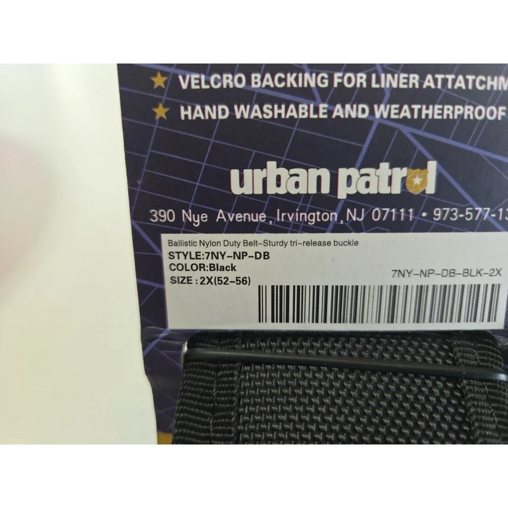 Urban Patrol Nylon Ballistic Duty Belt Size 2x (52-56)